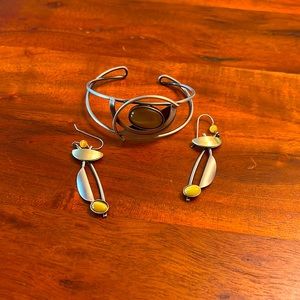 Earrings and with matching bracelet